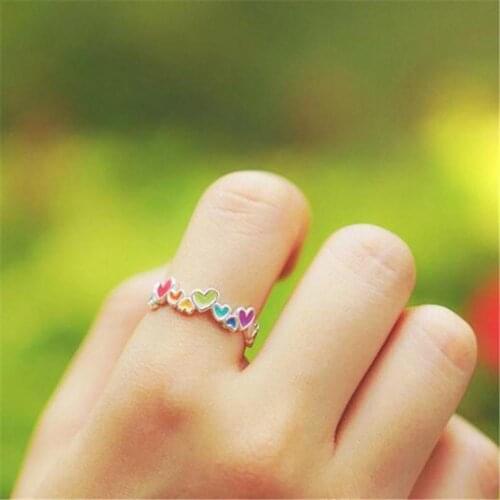 Luminous Colorful Hearts Lovers Couples Ring Promise Wedding Party Jewelry Decor 2021 Jewelry
