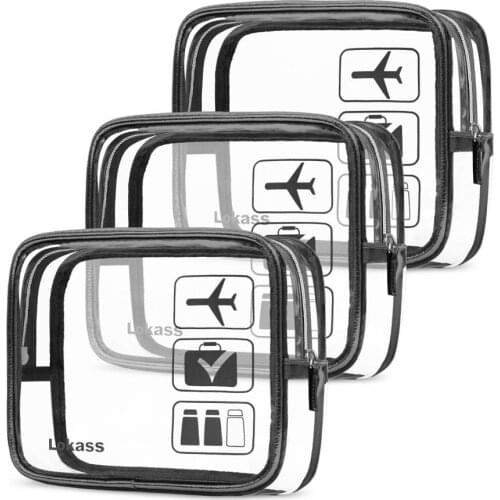 Three-Piece Convenient Travel Storage Bag Transparent Cosmetic Bag Pvc Zipper Clear Makeup Bags Bath Toiletry Wash Bag