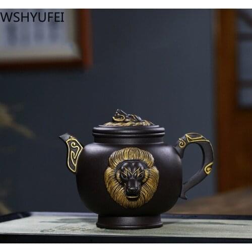Yixing tea pot purple clay teapots Raw ore black mud Handmade Boutique Tea set beauty kettle customized authentic 300ml