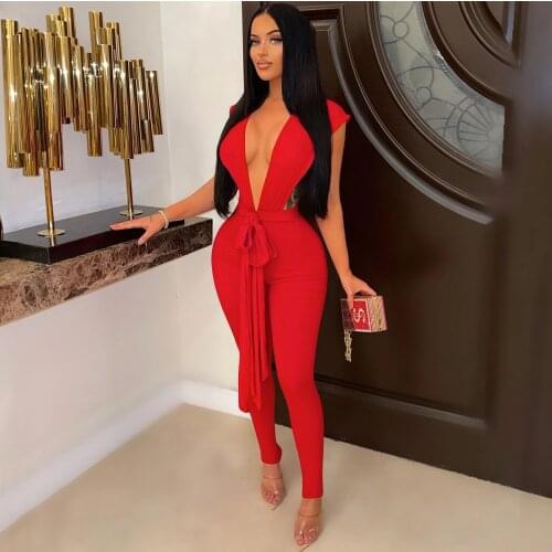 Women Autumn Jumpsuit Stripped Sexy Deep V Neck Women Bandage Long Jumpsuit Bodycon Female Zipper Up Casual Streetwear Jumpsuit