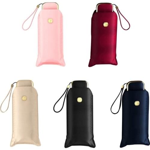 Modern Mini Flat Umbrella Manual 5 Folding Anti UV Rain-Proof Travel Pocket Tool