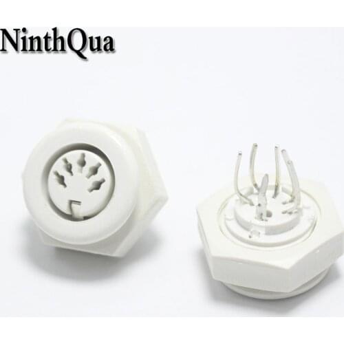 1pcs DIN 5P Female Jack Cable Connector with S terminals 5Pin Large Keyboard Panel Mount Solder Chassis Socket Adapter