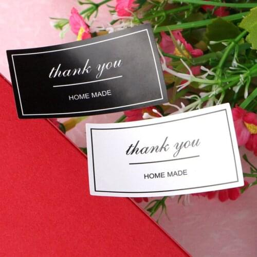 100pcs Black White THANK YOU HOME MADE Seal Stickers For Kitchen DIY Baking Cake Packaging Decor Christmas Gift Label Sticker