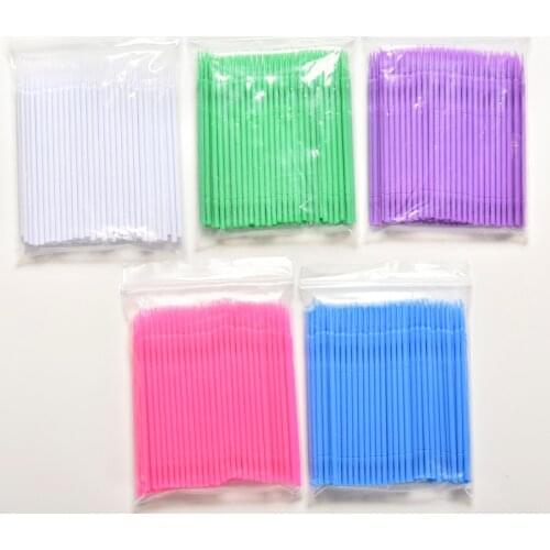 100 Pcs/Pack Lint Disposable Makeup Brushes False Eyelash Extension Individual Lash Removing Tools Swab Micro Brush Beauty Tools