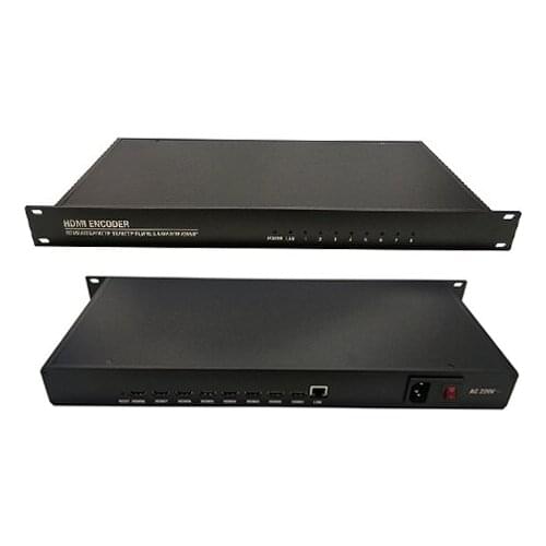 1U Rack 8 Channel H.265/2.64 HDMI Video Encoder HTTP RTSP RTMP UDP ONVIF to IPTV or NVR