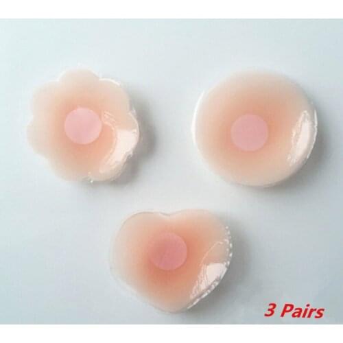 3 Pairs/lots Adhesive Chest Stickers Breast Silicone Invisible Nipple Pasties Bra Pads Petals Mat Nipple Covers Women Underwear