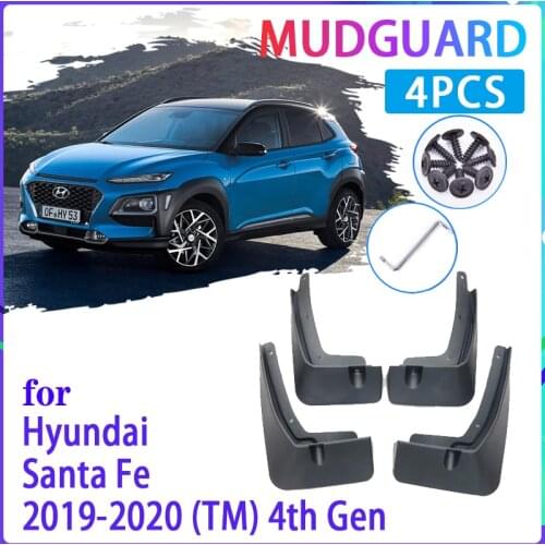 4 PCS Car Mud Flaps For Hyundai Santa Fe 2019~2020 TM Mudguard Splash Guards Fender Mudflaps Auto Accessories