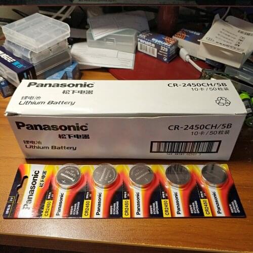 50pcs Original Panasonic CR2450 CR 2450 3V Lithium Button Cell Battery Coin Batteries For Watches,clocks,hearing aids
