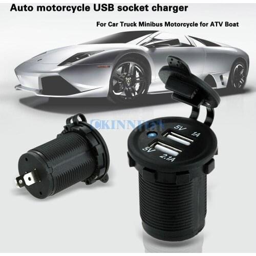 500Pcs/Lot 5V 3.1A 2.1A 1A Dual USB Charger Socket Adapter Power Outlet for 12V 24V Motorcycle Car