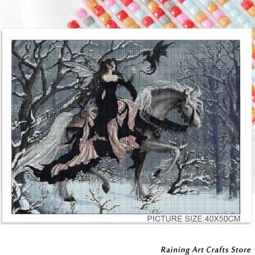 Full Drill Butterfly Fairy 5D Diy Diamond Painting Princess Embroidery Birds Mosaic Picture Rhinestone Cross Stitch Home Decor