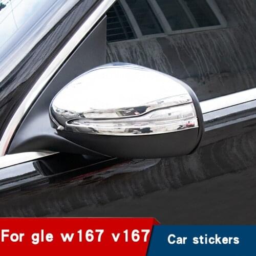 Car rear view mirror cover chrome for Mercedes-Benz gle w167 V167 modified reversing mirror shell carbon fiber gle350 2019 2020
