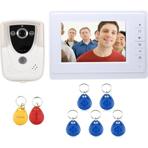 Free Shipping 7 Inch TFT Touch Screen Color Video Door Phone Night Version Intercom System