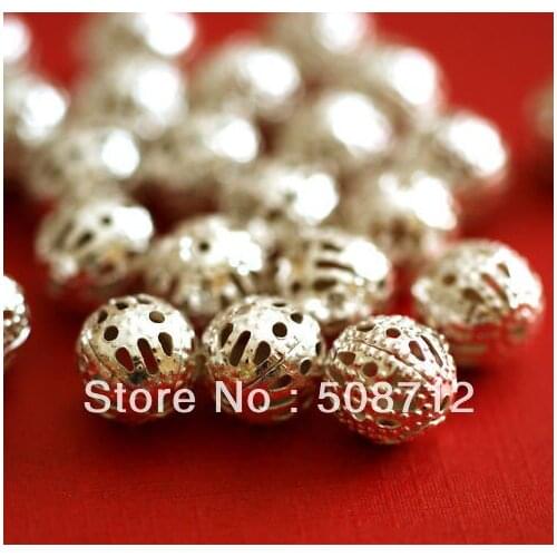 Free shipping!!!!! wholesale 1000pcs 8mm Silver Plated FILIGREE BEADS/End Spacer Beads