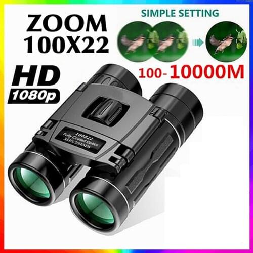 100x22 Professional HD Telescope 30000m Binoculars High Magnification BAK4 Micro Night Vision Telescope for Camping