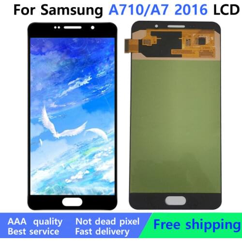 Coreprime Original Amoled LCD For Samsung Galaxy A7 2016 A710 Touch Screen Digitizer AssemblyA7100 A710M A710F +Tools