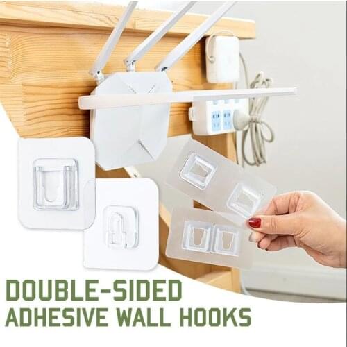 Home Double-sided Adhesive Wall Hooks Wall Hooks Hanger Strong Transparent Suction Cup Sucker Wall Storage Holder