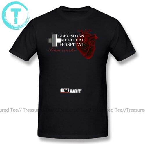 Grays Anatomy T Shirt Gray Sloan Memorial Hospital Team Cardio Shirt T-Shirt Short Sleeves Plus size Tee Shirt Summer Tshirt