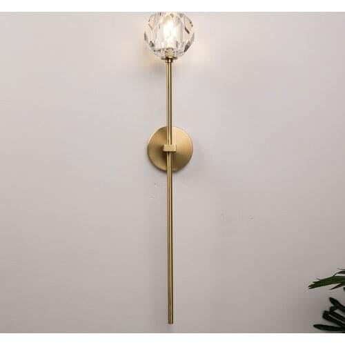 Crystal Wall Light Gold Black Fixtures Wall Lamps Indoor Modern Bedroom Wall Sconces Bathroom Mirror Lamp Study Room led Lights
