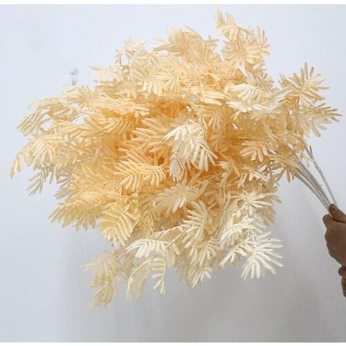 1pc 6 forks Mimosa simulation plant wedding ceiling hanging flower arrangement decorative plastic artificial flower