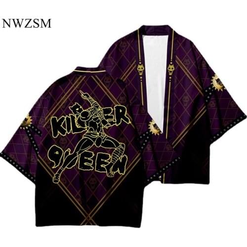 Anime Cosplay Kimono Cardigan Summer Beach Sunscreen 3D printing Loose Kimono Harajuku Short Sleeve cloak Drop Ship man
