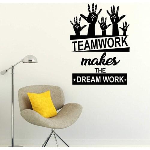 Team Work With Quotes Wall Sticker Quote Words Decal Vinyl Modern Art Wall Decors Mural Office Wall Decoraion Accessories z036