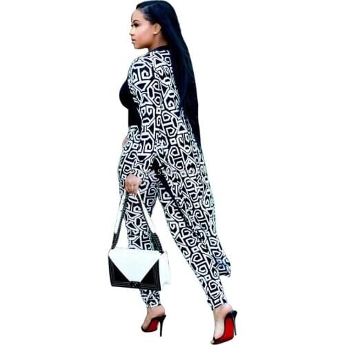 2 Piece Set African Print Elastic Bazin Baggy Pants Rock Style Dashiki SLeeve Famous Suit For Women Coat And Leggings 2pcs/se