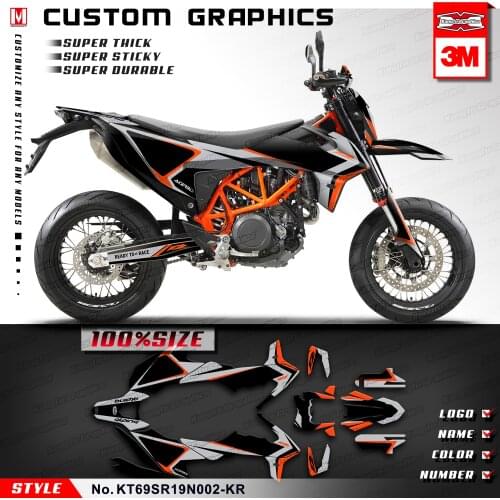 KUNGFU GRAPHICS Motorcycle Décor Waterproof Stickers Vinyl Decals Set Fit 690 SMC Enduro R 2019 2020 2021, Dark Gray