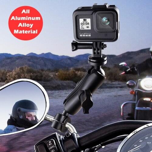 Metal Motorcycle Camera Holder Handlebar Mirror Mount Stand For Gopro 8 7 6 DJI OSMO Action Insta360 Sports Cameras Accessories