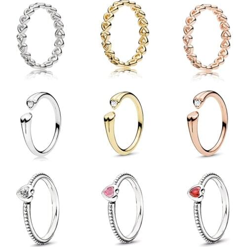 New Simple and Elegant Heart-shaped Ring Wedding Banquet Birthday Party Jewelry Hollow Heart Ladies Ring