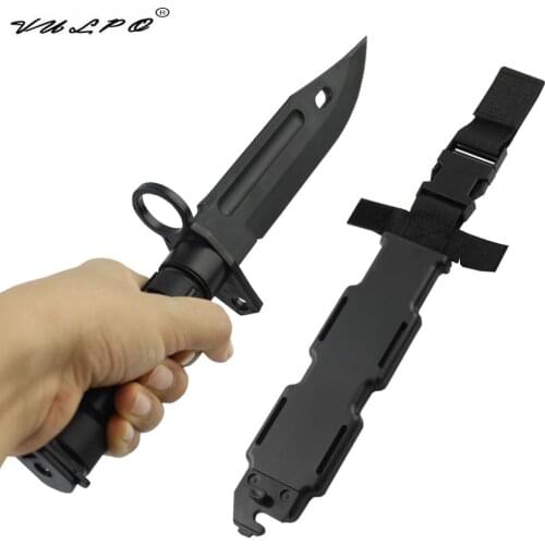 VULPO Airsoft Tactical Combat Plastic M9 Dagger Cosplay Model Toy Knife Military Training CS Game Bayonet BK DE Green