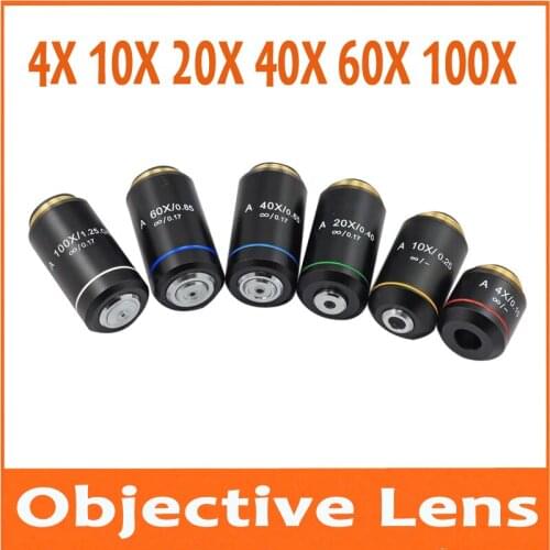 4X 10X 20X 40X 60X 100X Optical Biological Microscope Achromatic Infinity Objective Lens Infinity System for Olympus Microscope