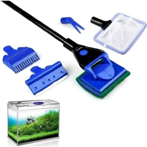 Portable Professional Fish Tank Cleaner Multifunctional Stretchable ABS Smellless 5 in 1 Clean Set for Water Changing Supplies