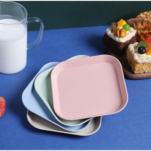 Wheat Straw Tableware Spit Bone Dish Household Plastic Wheat Dish Nordic Dining Garbage Dish Sauce Dish Small Square Plate