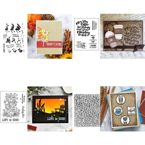 Clear Transparent Stamps Coffee Bean Language LIFE IS GOOD Floral Vine Vase DIY Craft Paper Cards Scrapbooking 2021 Hot Sale