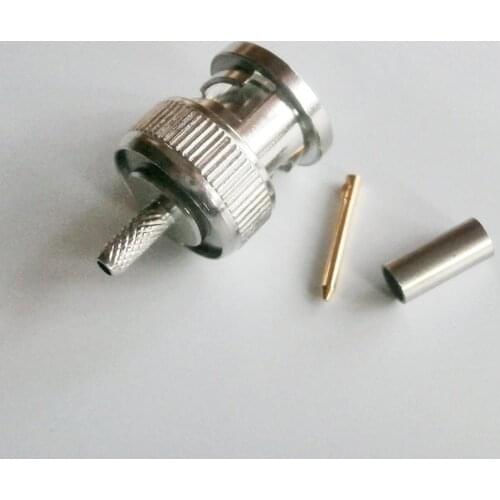 RF Coax Connector Socket Q9 BNC Male Crimp for RG316 RG174 RG179 LMR100 Plug RF connector Adapter BRASS