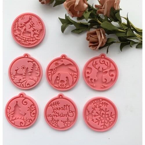 Christmas Trees/Snowflake ​Keychain Silicone Mold with Hole Keyring Pendant Handmade Christmas Day Gift Jewelry
