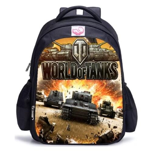 16 inch Game World Of Tanks Backpack Book Bag for Kids Men Backpacks Boys Children Schoolbag Teenagers Mochila
