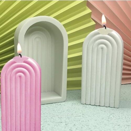 DIY Geometric Shape Aromatic Candles Mold Handmade Soap Candle making Material Supplies Wax Mould Plaster Resin Molds Home Decor