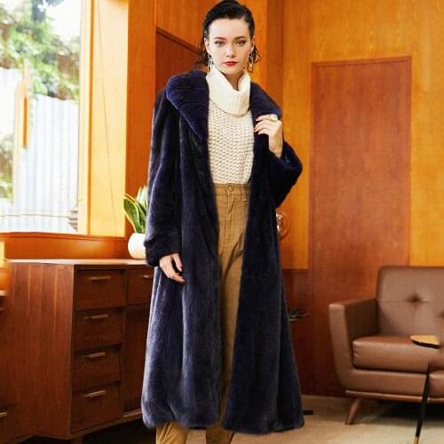 TOPFUR New Real Natural Mink Fur Coat Women Winter Long Sleeve Mink Fur Coat Jacket For Women Luxury Coat