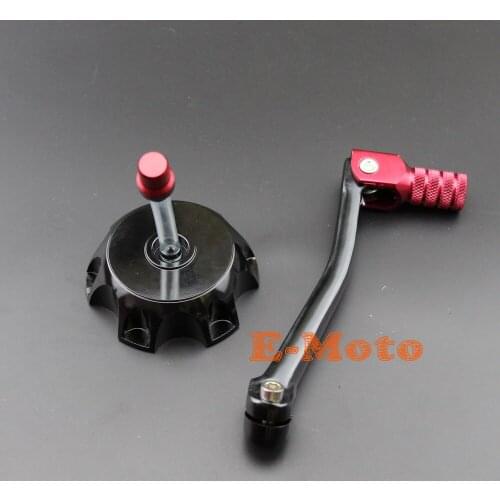 Folding Gear Shifter Lever Fuel Tank Cap Cover Kit For 50cc 90 110 125 150 160cc Pit Dirt Bikes