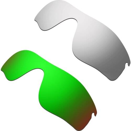 HKUCO For Radarlock Path Sunglass Polarized Replacement Lenses Color-Titanium & Green 2 Pairs