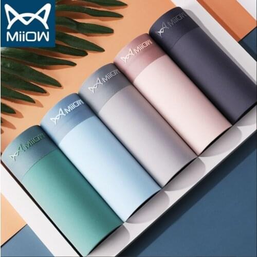 Miiow Panty Men Modal Ice Silk Traceless Four-Corner Pants Thin Breathable Antibacterial Trend Youth Boxer Pants
