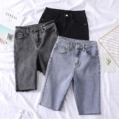 2020 Summer Streetwear Trousers Women Denim Pants Woman Pants Pantalon Femme Casual Elastic High Waist Denim Jeans HK371