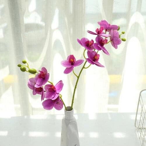 1PCS Artificial Orchid 3D Print Desktop Ornaments Plastic Bedside Living Room Simulation Plant for Office flores artificiales