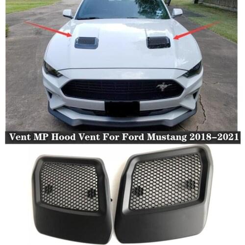 High quality 2PCS/1SET ABS Black & Carbon Fiber Refit Vent MP Hood Vent Fits For Ford Mustang 2018 2019 2020 2021