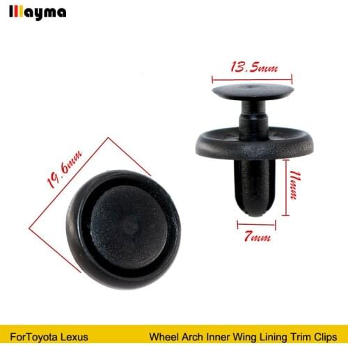 20Pcs Car Fastener For Toyota 7mm Dia Hole Push Retainer Rivets Bumper Fender Cover Fixed Clamp clip Auto Door Trim Panel Clips