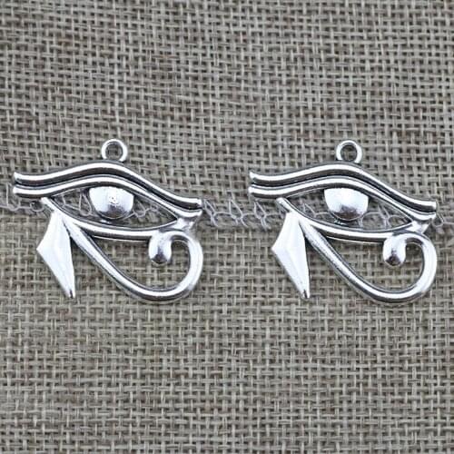 High Quality 20 Pieces/Lot 26mm*30mm Antique Silver Plated Jewelry Handmade Charm Eye of Horus Charms