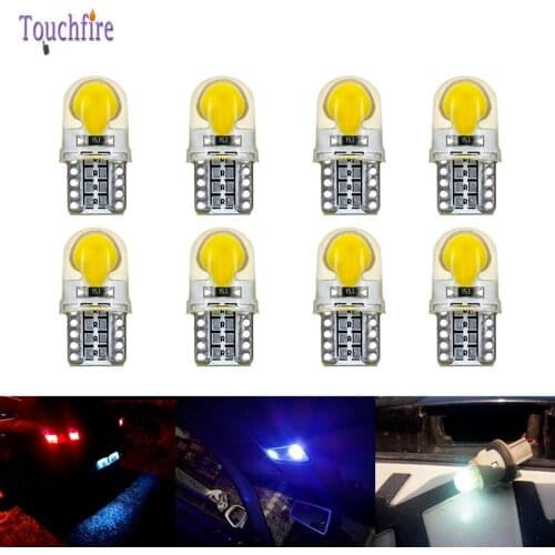 200Pcs/Lot T10 W5W COB Car Light License Plate Reading Side Light Lamp Bulb DC 12V White Blue Wholesale