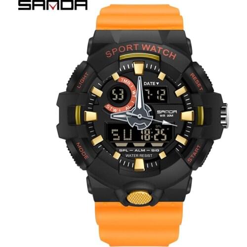 2021 SANDA Top Brand Luxury Military Sports Men Watches LED Quartz Watch 30M Waterproof S Shock Male Clock relogio masculino 770