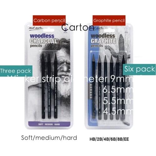3/6 set of black carbon pen for sketching, carbon drawing pencil, sketching highlight pen for art students